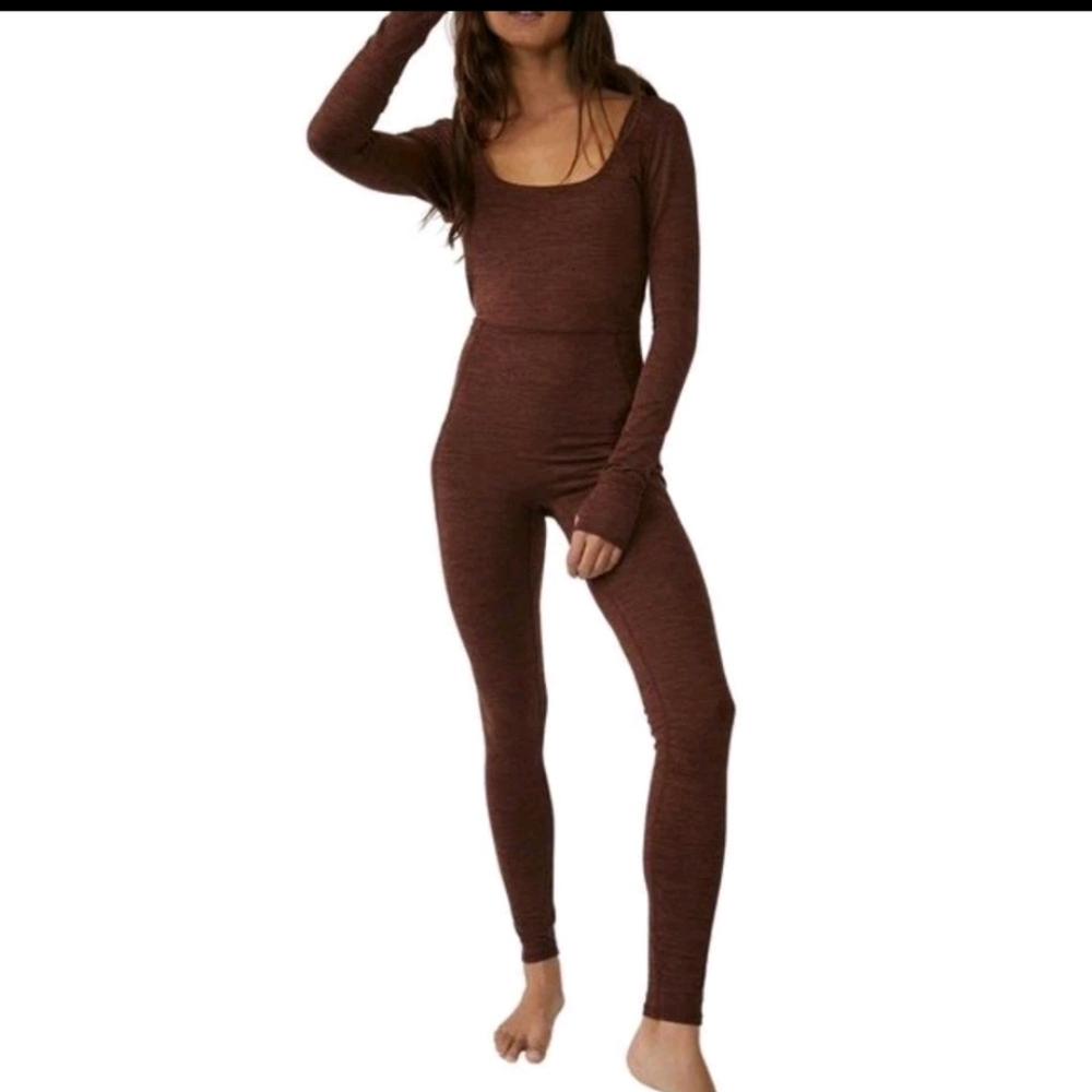 Free People FP Movement Relieve Cross Back Jumpsuit XS Athleisure Yoga Bohocore